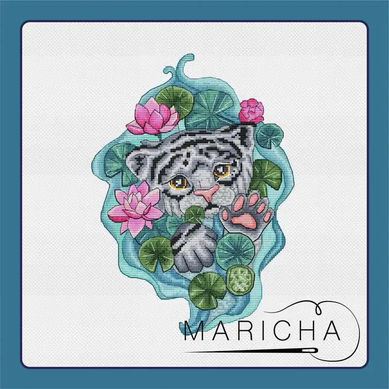 Water tiger - PDF Cross Stitch Pattern Price Drop