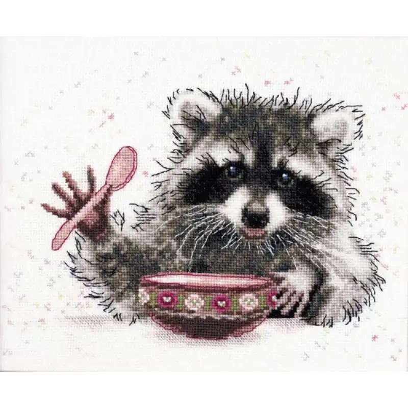 Reduced Price Counted cross stitch kit Raccoon M-527C