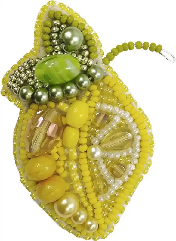 Top Pick Beadwork kit for creating brooch Crystal Art Lemon BP-240C