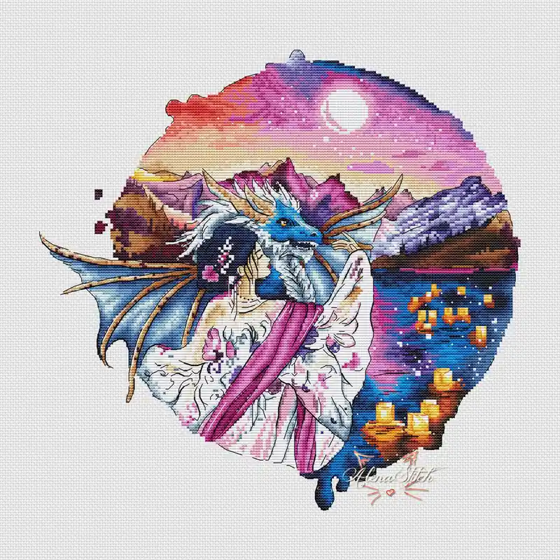 Dance under the moon - PDF Cross Stitch Pattern Low Price