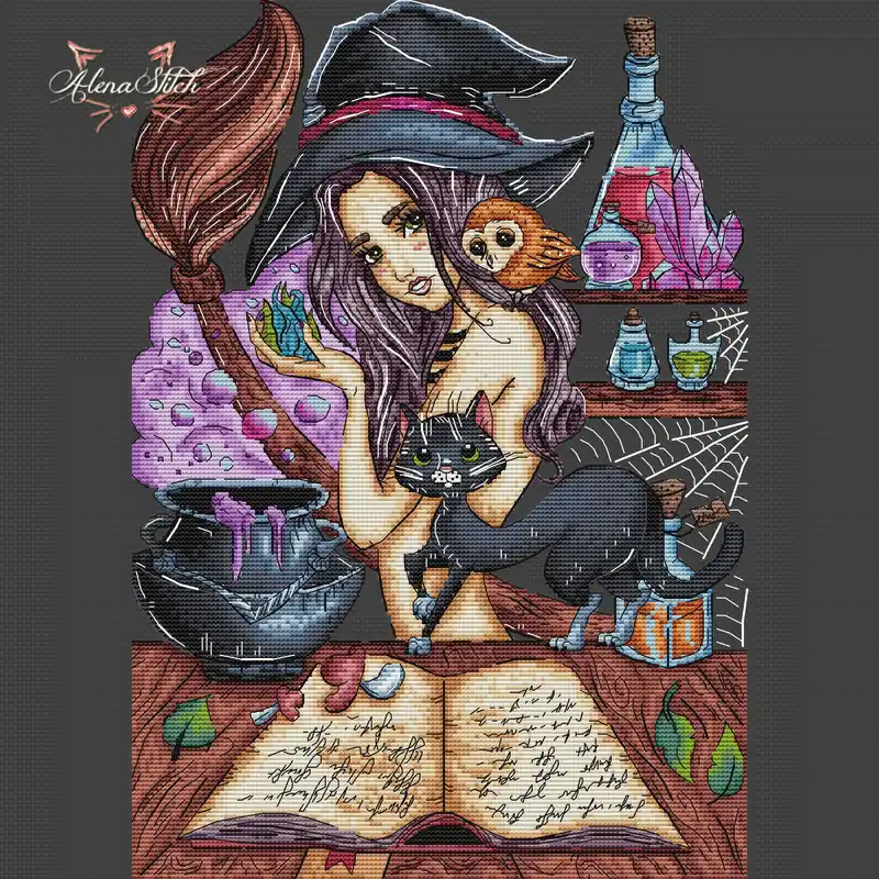 Little witch - PDF Cross Stitch Pattern Best Seller