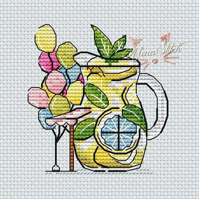 Free Returns Lemonade - PDF Cross Stitch Pattern