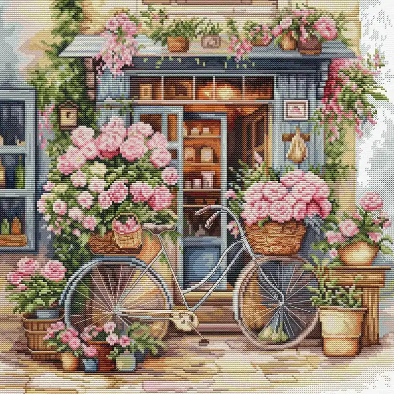 Discount Shop Flowers BU5044L Counted Cross-Stitch Kit