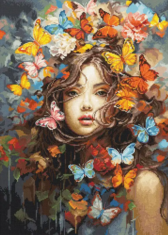 Fan Favorite Butterflies Magic BU5043L Counted Cross-Stitch Kit