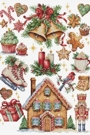 Christmas Composition B7031L Counted Cross-Stitch Kit Big Sale