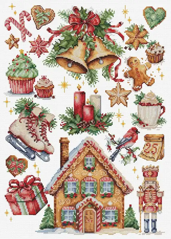 Christmas Composition B7031L Counted Cross-Stitch Kit Big Sale