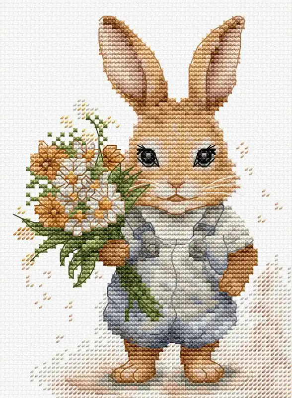 Handmade The Bunny's Surprise B1409L Counted Cross-Stitch Kit