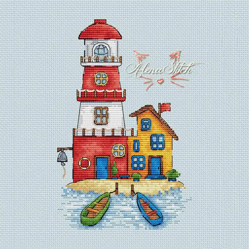 Must Have Red lighthouse - PDF Cross Stitch Pattern