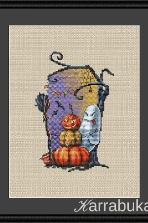 Express Delivery A Pumpkinman for Halloween - PDF Cross Stitch Pattern