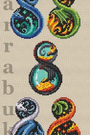 Dragon Elements - PDF Cross Stitch Pattern Final Sale