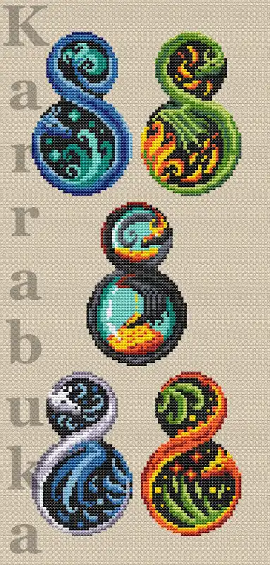 Dragon Elements - PDF Cross Stitch Pattern Final Sale