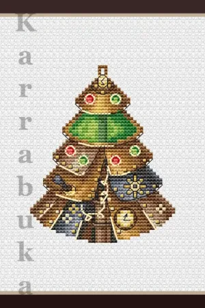 Price Drop Steampunk Xmas Tree - PDF Cross Stitch Pattern