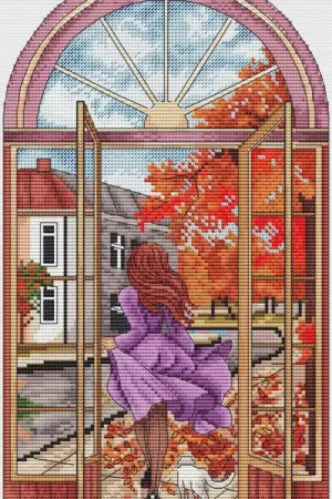 Next Day Delivery The door to autumn - PDF Cross Stitch Pattern