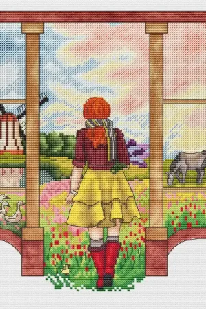 The door to Spring - PDF Cross Stitch Pattern Original