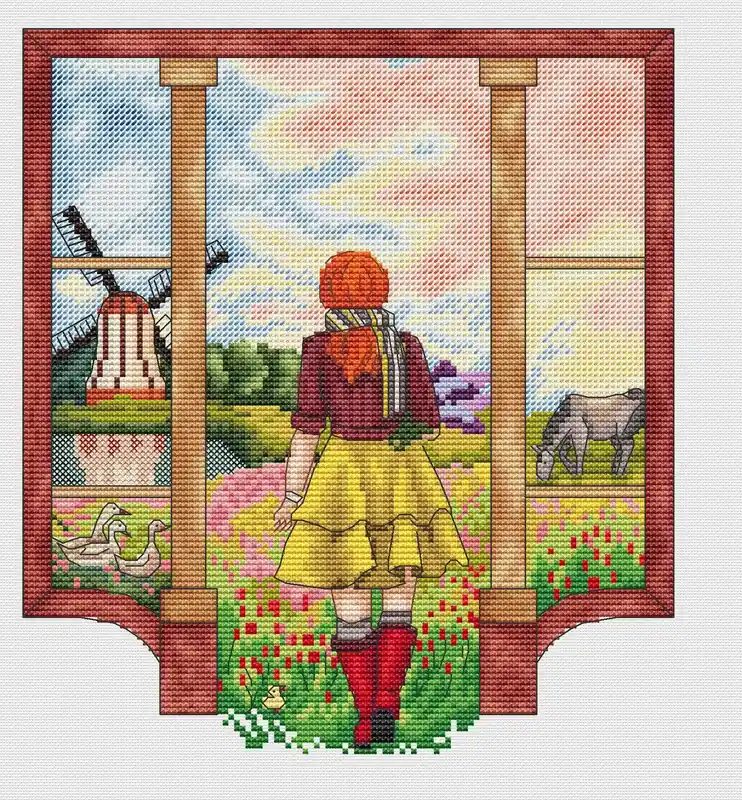 The door to Spring - PDF Cross Stitch Pattern Original
