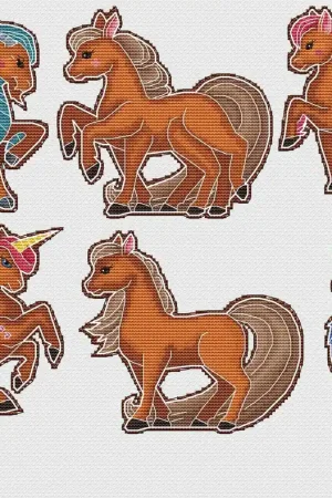 Gingerbread horses - PDF Cross Stitch Pattern Grab Now