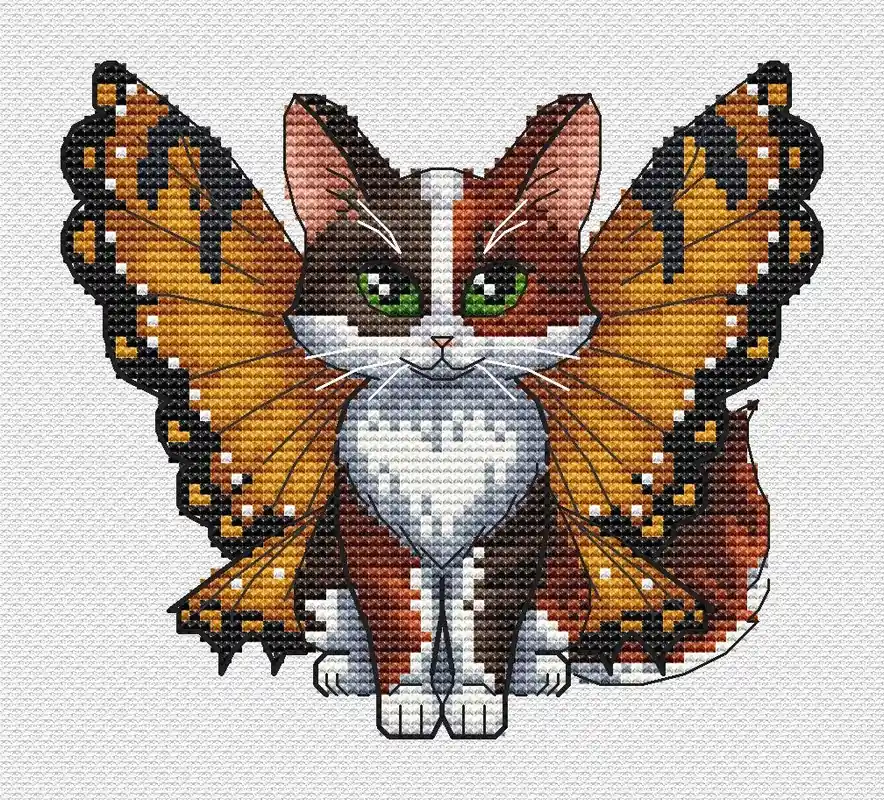 Butterfly Cat - PDF Cross Stitch Pattern Trusted Brand
