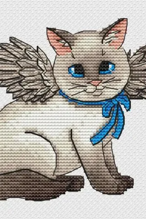 Don’t Miss Out Angel Cat - PDF Cross Stitch Pattern