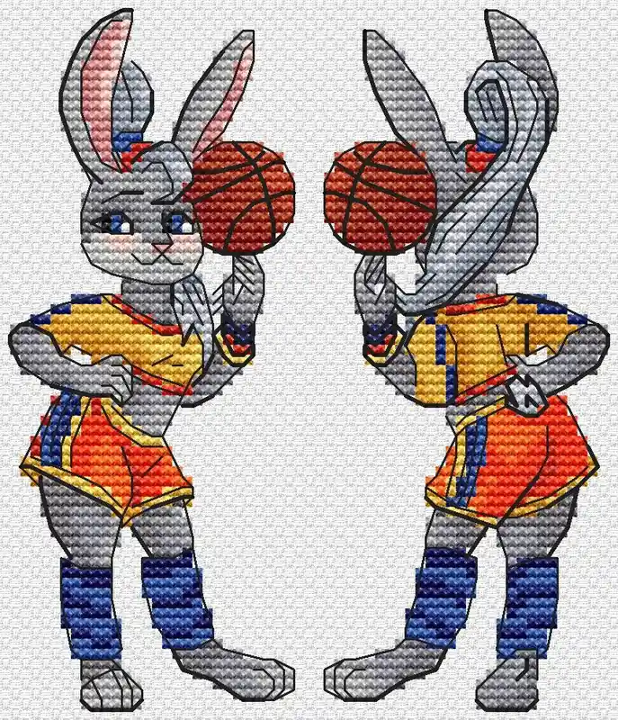 Bunny sportswomen - PDF Cross Stitch Pattern Budget