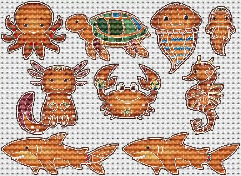 Sea gingerbreads - PDF Cross Stitch Pattern Trusted Brand