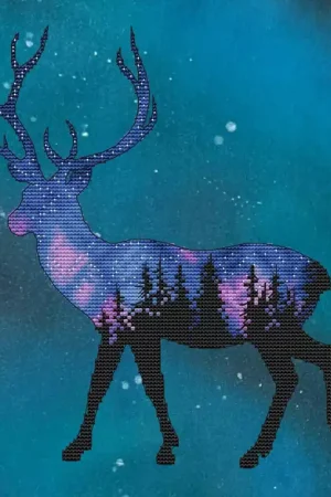 Space Deer - PDF Cross Stitch Pattern Same Day Shipping