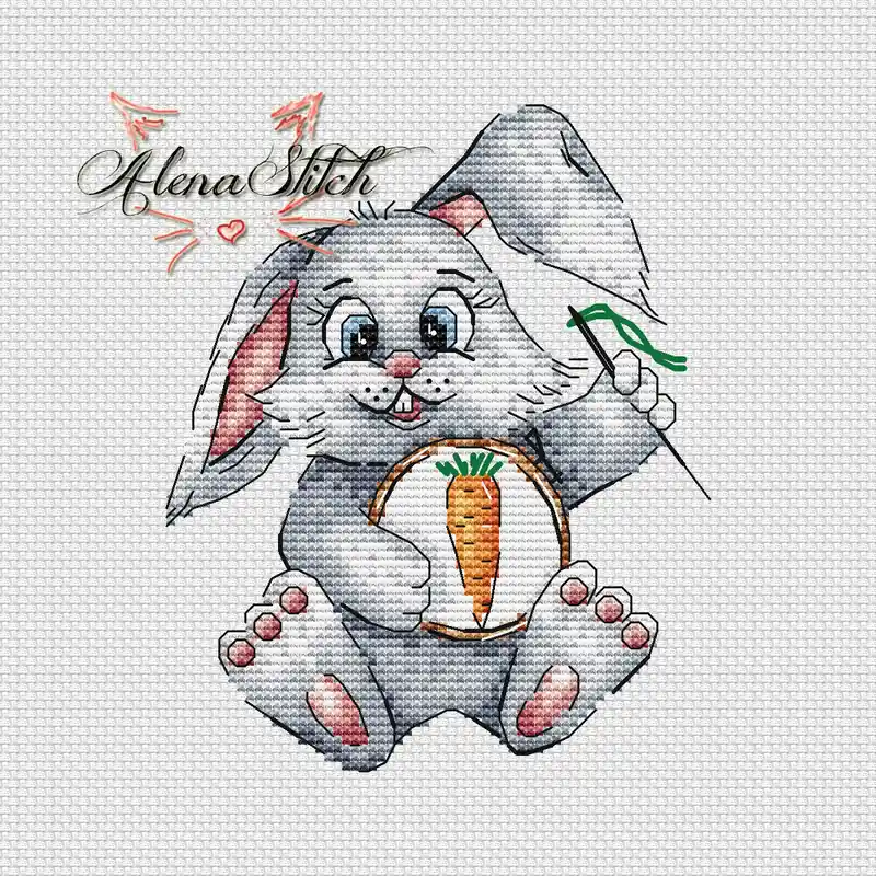 Viral Bunny embroiderer - PDF Cross Stitch Pattern