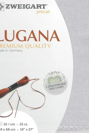 Time-Limited Zweigart Precut Lugana 25 count Blue Grey 3835/713