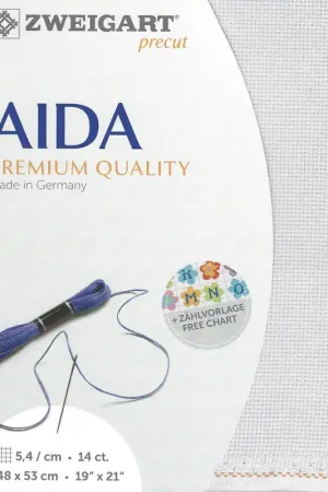 Zweigart Precut Stern-Aida 14 count Silvery Moon 3706/7011 Same Day Shipping