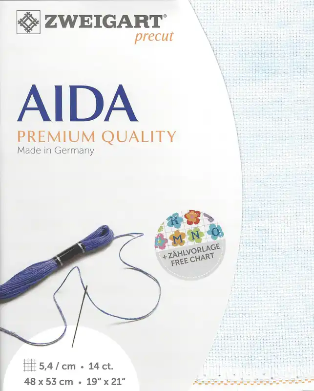 Zweigart Precut Stern-Aida 14 count Vintage Country Blue 3706/5139 Time-Limited