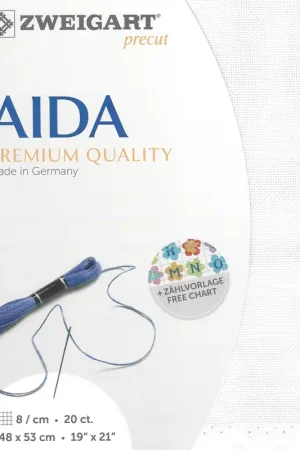 Zweigart Precut Aida extra fine 20 count White 3326/1 Time-Limited