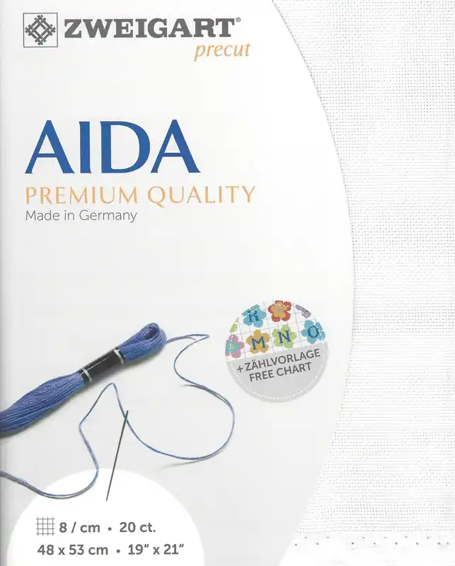 Zweigart Precut Aida extra fine 20 count White 3326/1 Time-Limited