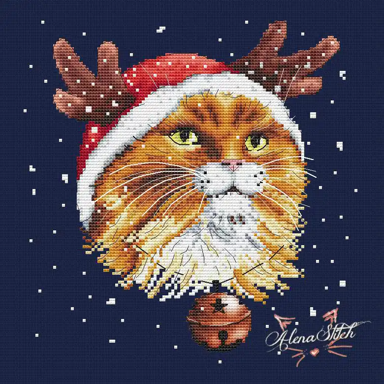 Affordable Santa-Cat - PDF Cross Stitch Pattern