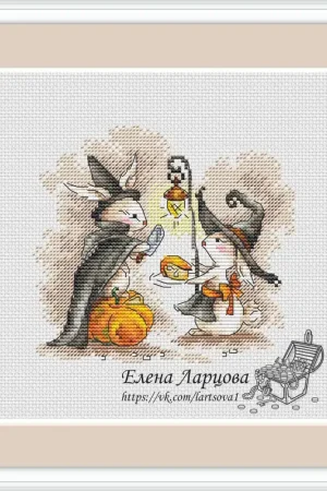 Autumn Bunnies. Halloween - PDF Cross Stitch Pattern Seasonal Sale