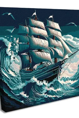 Painting by Numbers kit Storm on the sea KHO2775 Same Day Shipping