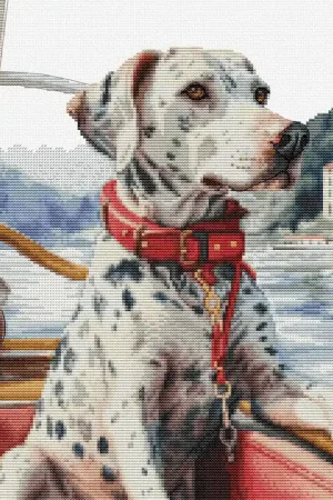 The Dalmatian on Lake Como BU5039L Counted Cross-Stitch Kit Worldwide Shipping