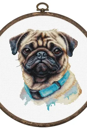 Mops Pug BC230L Counted Cross-Stitch Kit Budget