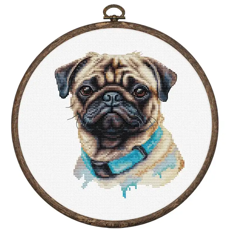 Mops Pug BC230L Counted Cross-Stitch Kit Budget