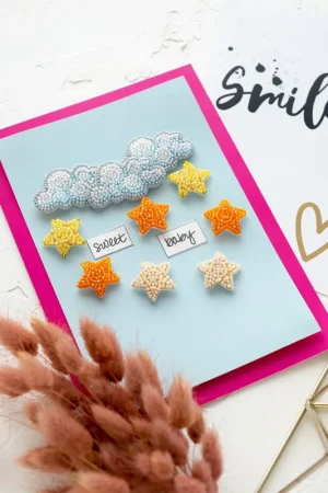 Postcard cross-stitch kit - Among stars and clouds AOO-001 Direct From Manufacturer