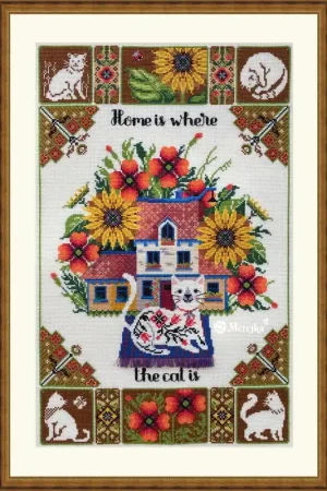 Home is where the cat is K-220 Counted Cross-Stitch Kit Bargain
