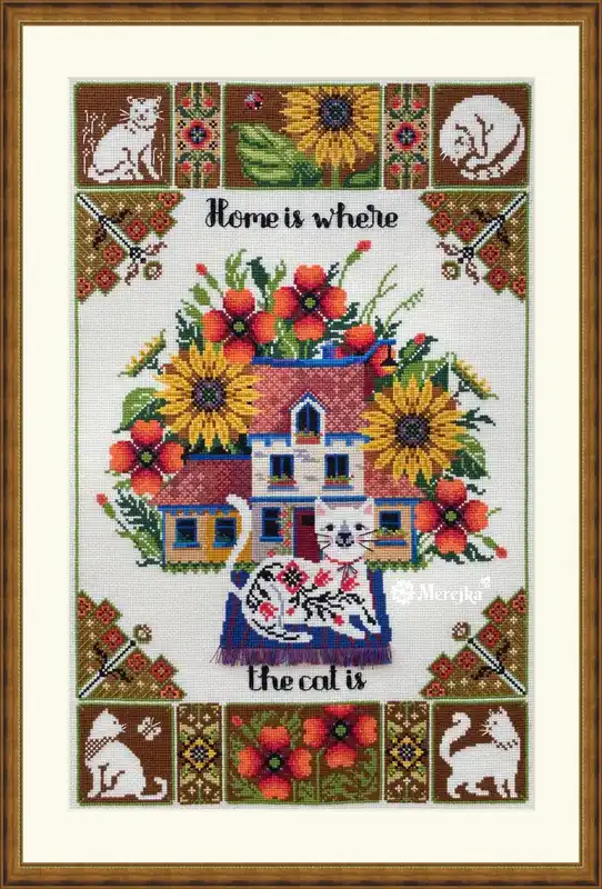 Home is where the cat is K-220 Counted Cross-Stitch Kit Bargain