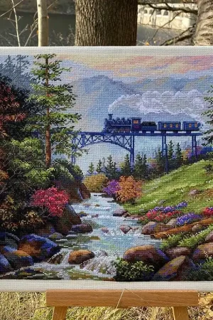 Mountain Railway K-205 Counted Cross-Stitch Kit Trending