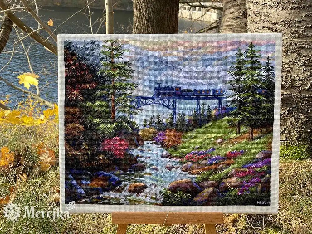 Mountain Railway K-205 Counted Cross-Stitch Kit Trending
