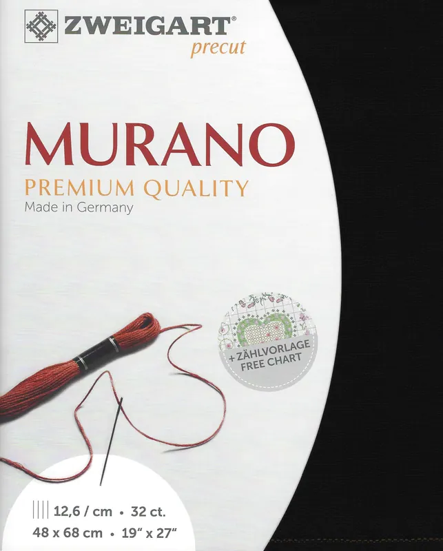 Best Choice Precut Zweigart Murano 32 count Black 3984/720