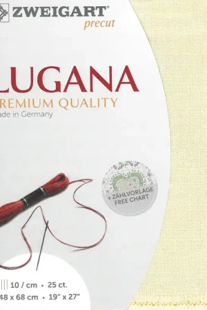 Precut Zweigart Lugana 25 count Ivory 3835/264 Last Chance