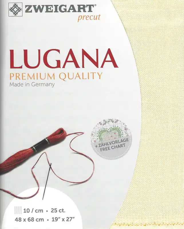 Precut Zweigart Lugana 25 count Ivory 3835/264 Last Chance