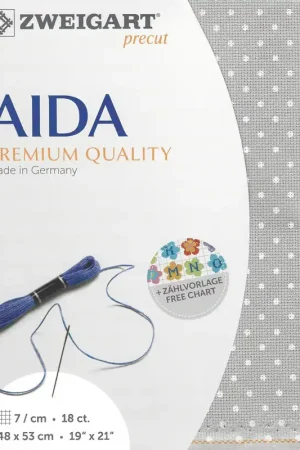 Seasonal Sale Precut Zweigart Fein-Aida Petit Point 18 count Grey with White Points 3793/7349