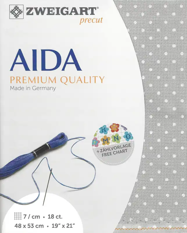 Seasonal Sale Precut Zweigart Fein-Aida Petit Point 18 count Grey with White Points 3793/7349