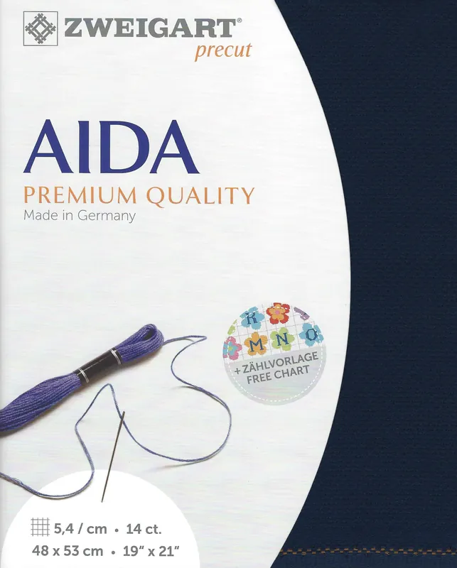 Direct From Manufacturer Precut Zweigart Stern-Aida 14 count Navy 3706/589