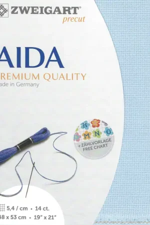 Crafted Precut  Zweigart Stern-Aida 14 count Light Blue 3706/503
