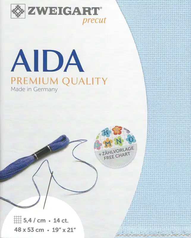 Crafted Precut Zweigart Stern-Aida 14 count Light Blue 3706/503